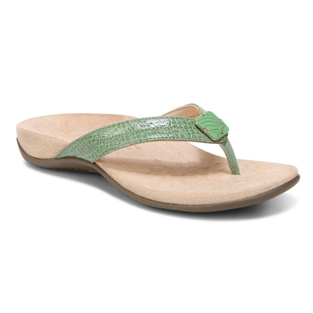 Vionic Rest Avena Flip Flops Green Sz 10 Wide​​​​